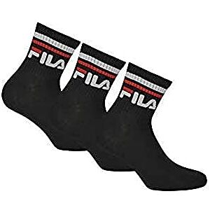 FILA Unisex Quarter Socken, Schwarz, 43-46 EU FILA Unisex Quarter Socken, Schwarz, 43-46 EU