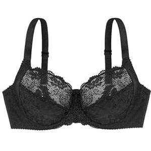 Dorina Damen Philippa Bügel-BH – Jacquard-Mikrogewebe mit Spitzen-Details, U-Rückenflügeln und Verstellbaren Trägern für Hebung & Halt, Schwarz Dorina Damen Philippa Bügel-BH – Jacquard-Mikrogewebe mit Spitzen-Details, U-Rückenflügeln und Verstellbaren Trägern für Hebung & Halt, Schwarz