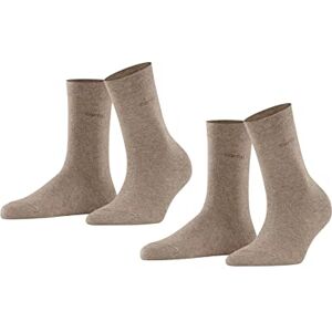 ESPRIT Damen Socken Basic Easy Multipack W So Baumwolle einfarbig 2 Paar, Braun Nutmeg Melange 5410, 35-38 ESPRIT Damen Socken Basic Easy Multipack W So Baumwolle einfarbig 2 Paar, Braun Nutmeg Melange 5410, 35-38