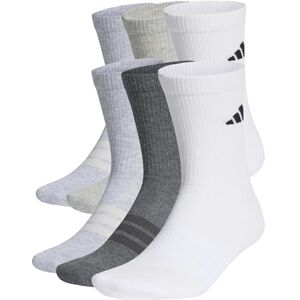 Adidas Unisex Cushioned Crew Socks 6 Pair Pack, white/light grey heather/medium grey heather/dark grey heather, 40-42 Adidas Unisex Cushioned Crew Socks 6 Pair Pack, white/light grey heather/medium grey heather/dark grey heather, 40-42