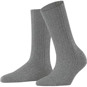FALKE Damen Socken Cosy Wool Boot W So Wolle Kaschmir einfarbig 1 Paar, Grau Light Grey Melange 3390, 39-42 FALKE Damen Socken Cosy Wool Boot W So Wolle Kaschmir einfarbig 1 Paar, Grau Light Grey Melange 3390, 39-42