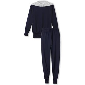 CALIDA Soulmate Bündchen-Pyjama Damen, aus weichem Baumwoll-Interlock, mit Breiten, sehr elastischen Bündchen an Ärmeln und Hose Dark Lapis Blue 40-42 CALIDA Soulmate Bündchen-Pyjama Damen, aus weichem Baumwoll-Interlock, mit Breiten, sehr elastischen Bündchen an Ärmeln und Hose Dark Lapis Blue 40-42