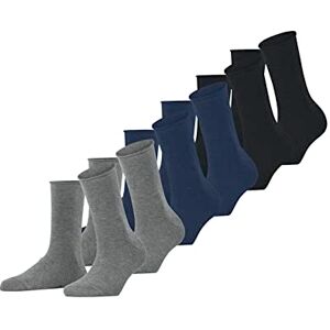 FALKE Damen Socken Happy Multipack W So Baumwolle einfarbig 6 Paar, Mehrfarbig Blue Grey Mix 0010, 39-42 FALKE Damen Socken Happy Multipack W So Baumwolle einfarbig 6 Paar, Mehrfarbig Blue Grey Mix 0010, 39-42