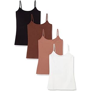 Amazon Essentials Damen Slim Fit Camisole 4er Pack, Schwarz/Braun/Hellbraun/Weiß, X-Large Amazon Essentials Damen Slim Fit Camisole 4er Pack, Schwarz/Braun/Hellbraun/Weiß, X-Large