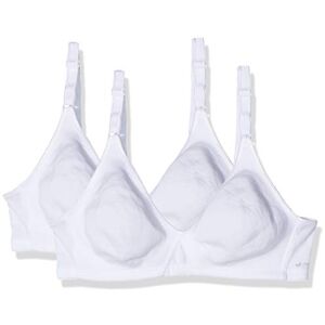 Nur Die 2er Pack Baumwoll BH bügelloser doppellagiger Softcup-BH Bra weich bequem unsichtbar nahtlos unter der Kleidung Damen, weiß, 90C Nur Die 2er Pack Baumwoll BH bügelloser doppellagiger Softcup-BH Bra weich bequem unsichtbar nahtlos unter der Kleidung Damen, weiß, 90C