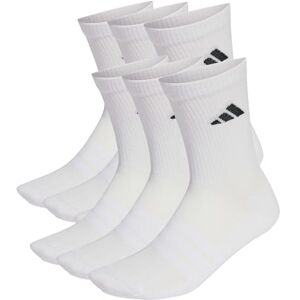 Adidas Unisex Cushioned Crew Socks 6 Pair Pack, white/white/black, 40-42 Adidas Unisex Cushioned Crew Socks 6 Pair Pack, white/white/black, 40-42