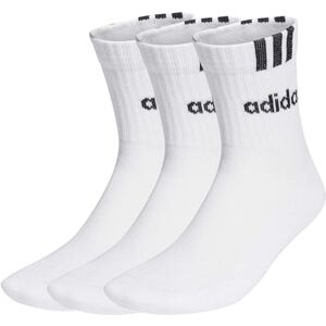 Adidas Unisex 3-Stripes Linear Half-Crew Cushioned Socks 3 Pairs, White/Black, 45-48 Adidas Unisex 3-Stripes Linear Half-Crew Cushioned Socks 3 Pairs, White/Black, 45-48