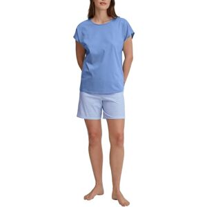 CALIDA Lovely Nights Kurz-Pyjama Damen, 100% Baumwolle, hautfreundlich, weich, pflegeleicht Hydrangea Blue 44-46 CALIDA Lovely Nights Kurz-Pyjama Damen, 100% Baumwolle, hautfreundlich, weich, pflegeleicht Hydrangea Blue 44-46
