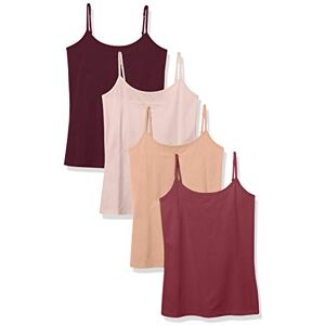 Amazon Essentials Damen Slim Fit Camisole 4er Pack, Camel/Dark Burgundy/Light Burgundy/Pale Mauve, Medium Amazon Essentials Damen Slim Fit Camisole 4er Pack, Camel/Dark Burgundy/Light Burgundy/Pale Mauve, Medium
