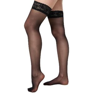 Nur Die Goodbye Laufmaschen Halterlos 20 DEN transparente halterlose Strümpfe sexy Spitzenbund rutschfest Damen, schwarz, L Nur Die Goodbye Laufmaschen Halterlos 20 DEN transparente halterlose Strümpfe sexy Spitzenbund rutschfest Damen, schwarz, L