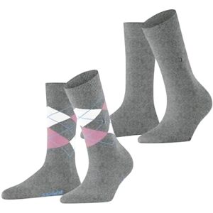 Burlington Damen Socken Everyday Mix 2-Pack W SO Baumwolle gemustert 2 Paar, Grau (Light Grey 3401), 36-41 Burlington Damen Socken Everyday Mix 2-Pack W SO Baumwolle gemustert 2 Paar, Grau (Light Grey 3401), 36-41
