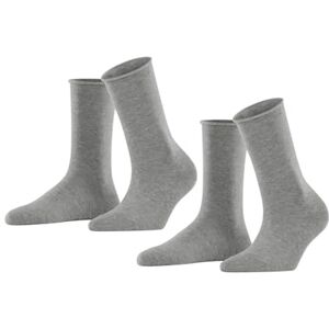 ESPRIT Damen Socken Basic Pure Multipack W So Baumwolle einfarbig 2 Paar, Grau Light Grey Melange 3390, 35-38 ESPRIT Damen Socken Basic Pure Multipack W So Baumwolle einfarbig 2 Paar, Grau Light Grey Melange 3390, 35-38