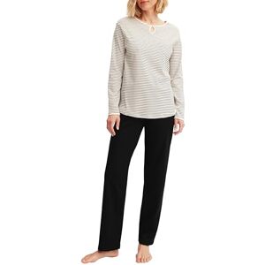 CALIDA Sweet Dreams Pyjama, Schlafanzug, lang Damen, aus 100% Baumwolle, Hose mit stoffbezogenem Gummibund Charm Cream 44-46 CALIDA Sweet Dreams Pyjama, Schlafanzug, lang Damen, aus 100% Baumwolle, Hose mit stoffbezogenem Gummibund Charm Cream 44-46