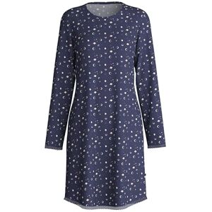 CALIDA Midnight Dreams Langarm-Nachthemd Damen, aus 100% Bio-Baumwolle, wärmende Qualität Peacoat Blue 40-42 CALIDA Midnight Dreams Langarm-Nachthemd Damen, aus 100% Bio-Baumwolle, wärmende Qualität Peacoat Blue 40-42