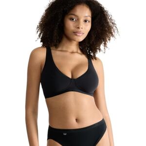 Sloggi Damen Bio-Baumwolle BH Basic+ Soft Bra, ohne Bügel, Gepolstert, Verstellbare Träger, 85B, Schwarz Sloggi Damen Bio-Baumwolle BH Basic+ Soft Bra, ohne Bügel, Gepolstert, Verstellbare Träger, 85B, Schwarz