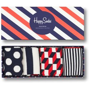 Happy Socks 4-Pack Stripe Box, farbenfrohe und fröhliche, Socken für Männer und Frauen, Blau-Rot-Weiß (36-40) Happy Socks 4-Pack Stripe Box, farbenfrohe und fröhliche, Socken für Männer und Frauen, Blau-Rot-Weiß (36-40)