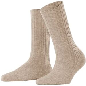 FALKE Damen Socken Cosy Wool Boot W So Wolle Kaschmir einfarbig 1 Paar, Beige Melange 4091, 35-38 FALKE Damen Socken Cosy Wool Boot W So Wolle Kaschmir einfarbig 1 Paar, Beige Melange 4091, 35-38