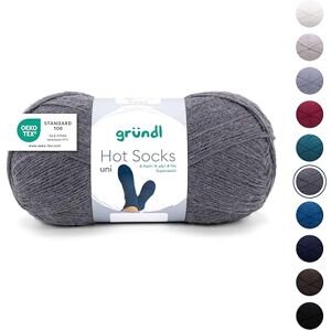 120 Gründl Wolle Hot Socks uni 100 4-fach Sockenwolle für 1 Paar Socken Sockengarn Weich und hautfreundlich 75% Schurwolle, 25% Polyamid 1 Knäuel 100 g / 420 m Nadelstärke 2,5-3 anthrazit 120 Gründl Wolle Hot Socks uni 100 4-fach Sockenwolle für 1 Paar Socken Sockengarn Weich und hautfreundlich 75% Schurwolle, 25% Polyamid 1 Knäuel 100 g / 420 m Nadelstärke 2,5-3 anthrazit