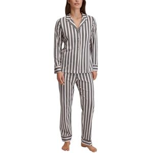 CALIDA Night Lovers Pyjama, durchgeknöpft Damen, aus 100% PIMA-Baumwolle, mit stoffbezogenem Gummibund Charm Cream 36-38 CALIDA Night Lovers Pyjama, durchgeknöpft Damen, aus 100% PIMA-Baumwolle, mit stoffbezogenem Gummibund Charm Cream 36-38