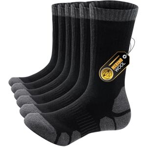 PULIOU Wandersocken Merino Socken Herren Damen, Outdoor & Trekking-Socken, Anti-Blasen, Gepolstert Arbeitssocken Laufsocken Sportsocken, Schwarz 43-46 (3 Paar) PULIOU Wandersocken Merino Socken Herren Damen, Outdoor & Trekking-Socken, Anti-Blasen, Gepolstert Arbeitssocken Laufsocken Sportsocken, Schwarz 43-46 (3 Paar)