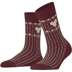 ESPRIT Damen Socken Norwegian Heart W So Baumwolle gemustert 1 Paar, Rot Purple Wood 8724, 35-38 ESPRIT Damen Socken Norwegian Heart W So Baumwolle gemustert 1 Paar, Rot Purple Wood 8724, 35-38