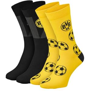 Dortmund Borussia Unisex Bvb Sprüchesocken 2er Pack Socken, Schwarz, 43-46 EU Dortmund Borussia Unisex Bvb Sprüchesocken 2er Pack Socken, Schwarz, 43-46 EU