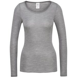 CALIDA True Confidence Langarmshirt Damen, aus Wolle-Seide, Feinripp, temperaturausgleichend, geruchshemmend Platin melé_ 36-38 CALIDA True Confidence Langarmshirt Damen, aus Wolle-Seide, Feinripp, temperaturausgleichend, geruchshemmend Platin melé_ 36-38