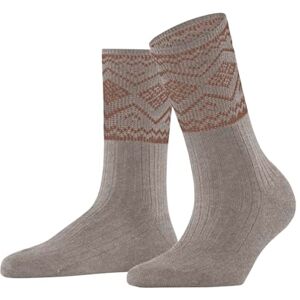 ESPRIT Damen Socken Selbu Shimmer W So Baumwolle gemustert 1 Paar, Braun Nutmeg Melange 5410, 35-38 ESPRIT Damen Socken Selbu Shimmer W So Baumwolle gemustert 1 Paar, Braun Nutmeg Melange 5410, 35-38