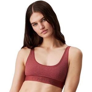 Calvin Damen BH Bralette Unlined mit Spitzen-Details, Rot (Apple Butter), M Calvin Damen BH Bralette Unlined mit Spitzen-Details, Rot (Apple Butter), M
