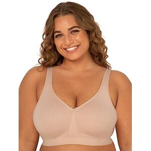 Fruit of the Loom Damen Plus Size Wireless Cotton Bra BH mit voller Abdeckung, Undurchsichtige, Sand, 105C Fruit of the Loom Damen Plus Size Wireless Cotton Bra BH mit voller Abdeckung, Undurchsichtige, Sand, 105C