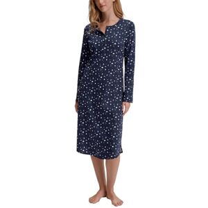 CALIDA Midnight Dreams Langarm-Nachthemd Damen, aus 100% Bio-Baumwolle, wärmende Qualität, Länge 110cm Peacoat Blue 40-42 CALIDA Midnight Dreams Langarm-Nachthemd Damen, aus 100% Bio-Baumwolle, wärmende Qualität, Länge 110cm Peacoat Blue 40-42