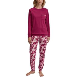 CALIDA Sweet Dreams Bündchen-Pyjama Damen, aus 100% Baumwolle, Hose mit stoffbezogenem Gummibund Dahlia pink 36-38 CALIDA Sweet Dreams Bündchen-Pyjama Damen, aus 100% Baumwolle, Hose mit stoffbezogenem Gummibund Dahlia pink 36-38