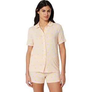 Amazon Essentials x Sofia Grainge Damen Pyjama-Set, eng anliegend, mit kurzen Ärmeln, Hellrosa Zitrone, M Amazon Essentials x Sofia Grainge Damen Pyjama-Set, eng anliegend, mit kurzen Ärmeln, Hellrosa Zitrone, M