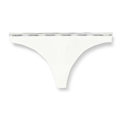 Calvin Damen String mit Logobund, Weiß (White), XS Calvin Damen String mit Logobund, Weiß (White), XS