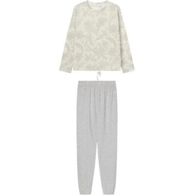 Women'secret Langer Damen-Pyjama Daily Frosted, weiß, XS Women'secret Langer Damen-Pyjama Daily Frosted, weiß, XS