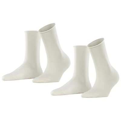 ESPRIT Damen Socken Basic Pure Multipack W So Baumwolle einfarbig 2 Paar, Weiß Off-White 2040, 39-42 ESPRIT Damen Socken Basic Pure Multipack W So Baumwolle einfarbig 2 Paar, Weiß Off-White 2040, 39-42