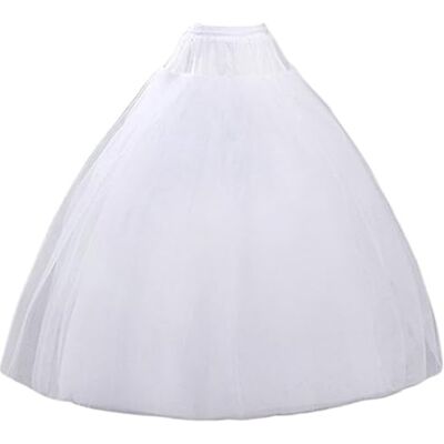 MeiLiMiYu Hoopless Petticoat Reifrock Unterrock Rock 8 Schichten Bodenlangen Ballkleid Petticoat Unterrock Slip für Hochzeit, Weiss/opulenter Garten, Einheitsgröße MeiLiMiYu Hoopless Petticoat Reifrock Unterrock Rock 8 Schichten Bodenlangen Ballkleid Petticoat Unterrock Slip für Hochzeit, Weiss/opulenter Garten, Einheitsgröße