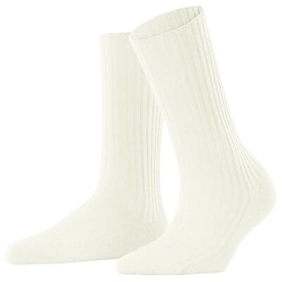 FALKE Damen Socken Cosy Wool Boot W So Wolle Kaschmir einfarbig 1 Paar, Weiß Off-White 2040, 35-38 FALKE Damen Socken Cosy Wool Boot W So Wolle Kaschmir einfarbig 1 Paar, Weiß Off-White 2040, 35-38