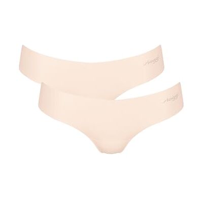 Sloggi Damen Unterhose Zero Microfibre 2.0 Hipstring, Recycelte Mikrofaser, 2-Pack, S, Angora Sloggi Damen Unterhose Zero Microfibre 2.0 Hipstring, Recycelte Mikrofaser, 2-Pack, S, Angora
