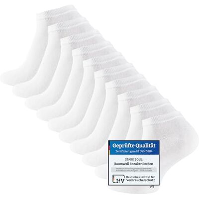 STARK SOUL 10 Paar Essentials Sneaker Socken, Baumwolle, weiss, Gr. 43-46 STARK SOUL 10 Paar Essentials Sneaker Socken, Baumwolle, weiss, Gr. 43-46