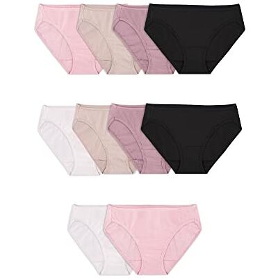 Fruit of the Loom Damen Eversoft Bikiniunterwäsche, Etikett und Atmungsaktiv Unterwäsche im Bikini-Stil, Baumwolle, 10er-Pack, Verschiedene neutrale Farben, 5 Fruit of the Loom Damen Eversoft Bikiniunterwäsche, Etikett und Atmungsaktiv Unterwäsche im Bikini-Stil, Baumwolle, 10er-Pack, Verschiedene neutrale Farben, 5