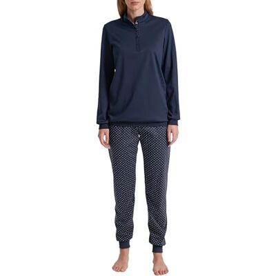 CALIDA Midnight Dreams Bündchen-Pyjama Damen, aus 100% Dicker Baumwolle CALIDA Midnight Dreams Bündchen-Pyjama Damen, aus 100% Dicker Baumwolle