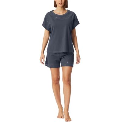 Schiesser Damen Schlafanzug Kurze Hose Kurzarm Casual Nightwear Schiesser Damen Schlafanzug Kurze Hose Kurzarm Casual Nightwear