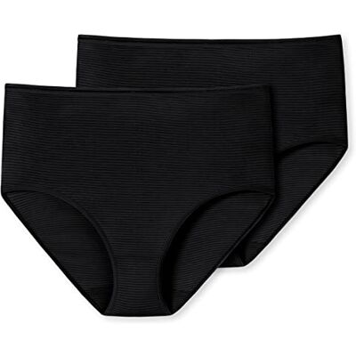 Schiesser Damen 2 Pack Midi Slip Unterwäsche Modal Essentials, schwarz_162893, 42 Schiesser Damen 2 Pack Midi Slip Unterwäsche Modal Essentials, schwarz_162893, 42