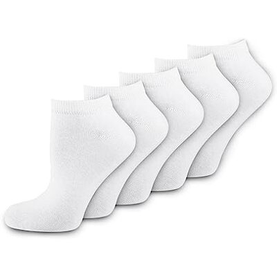 Nur Die 5er Sneaker Socken Classic aus Baumwolle atmungsaktiv weich rutschfest niedrig geschnitten Multipack Unisex Sneaker-Socken Damen Herren Nur Die 5er Sneaker Socken Classic aus Baumwolle atmungsaktiv weich rutschfest niedrig geschnitten Multipack Unisex Sneaker-Socken Damen Herren