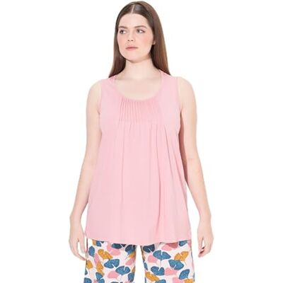 Ulla Popken Damen große Größen Übergrößen Plus Size Pyjama Shirt Sleeveless Pintucks Ulla Popken Damen große Größen Übergrößen Plus Size Pyjama Shirt Sleeveless Pintucks