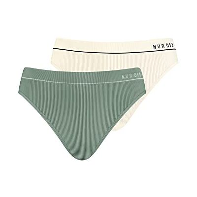 Nur Die 2er Pack Retro Slip Mehrfarbig sportlich Unterhosen aus Baumwolle Unterwäsche Damen, Khaki/Offwhite, M Nur Die 2er Pack Retro Slip Mehrfarbig sportlich Unterhosen aus Baumwolle Unterwäsche Damen, Khaki/Offwhite, M