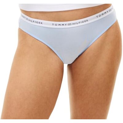 Tommy Hilfiger Damen Slip Bikini Form Cotton mit Logomuster-Bund, Blau (Sweet Blue), L Tommy Hilfiger Damen Slip Bikini Form Cotton mit Logomuster-Bund, Blau (Sweet Blue), L