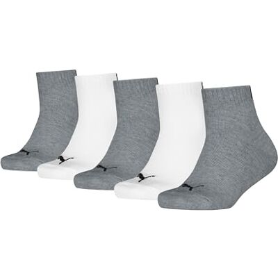 Puma Unisex Kinder Plain Quarter, White Grey/White, 39-42 EU Puma Unisex Kinder Plain Quarter, White Grey/White, 39-42 EU