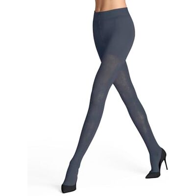 FALKE Damen Strumpfhose Fable Estate W Ti Wolle gemustert 1 Stück, Blau Blue Ink 6491, 44-46 FALKE Damen Strumpfhose Fable Estate W Ti Wolle gemustert 1 Stück, Blau Blue Ink 6491, 44-46